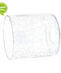 Four Pack Clear Seeded Glass Shades For Pendant Lights And Chandeliers, side view of cylinder bubble glass lamp cover
