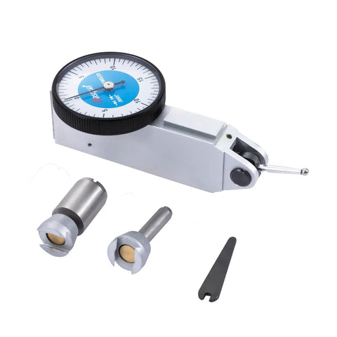Precision Dial Test Indicator 0 To 0.03 Inch Range With Shock-Proof Gearing And 0.0005 Inch Resolution, 2.25 Inch Dial, with attachments