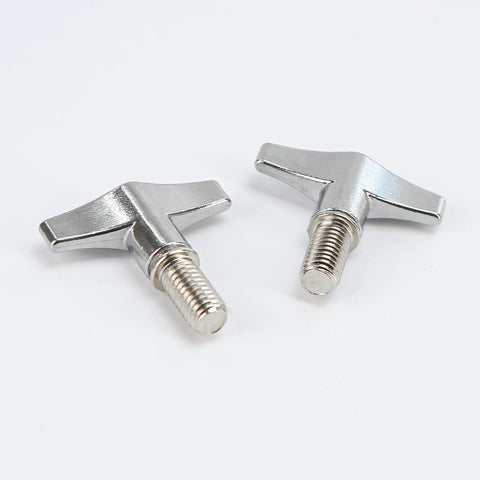 Pack of Two Drum Set Hardware Guards M6x15mm Cymbal Stand Wing Nut Screws Heavy Duty Zinc Alloy Replacement Kit for Snare Tom Percussion Gear with Dead Tight Fit
