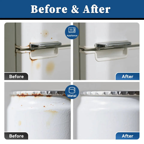 Before and after using White Multi Surface Touch Up Paint Pen For Walls Doors Cabinets Metal Appliances Wood And Furniture DIY Friendly Quick Dry Scratch Repair 1.5 Fl Oz Semi Gloss Finish on appliances and metal surface