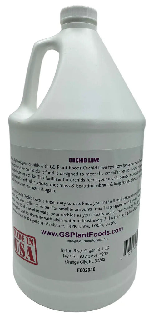 Liquid Orchid Fertilizer For All Orchid Species And Types, Quick Acting Plant Food That Boosts Growth And Big Blooms, Nutrient Rich Formula With Natural Ingredients, 1 Gallon bottle