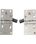 Image of Soft Close Tip Out Tray Hinges 45 Degree Steel Scissor Hinge Nickel Plated for kitchen cabinets, shown flat, 2 pack