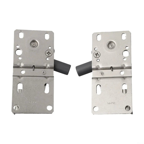 Image of Soft Close Tip Out Tray Hinges 45 Degree Steel Scissor Hinge Nickel Plated for kitchen cabinets, shown flat, 2 pack