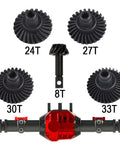 Beefed Up Bevel Gear Set For One Tenth Scale RC Crawler Featuring 33T And 8T Heavy Duty Overdrive Steel Gears and Axle Parts