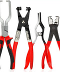 Top Tier 5 In 1 Hose Clamp Pliers Set For Auto Repair Pros, Durable Automotive Tool Kit To Snip Install And Adjust Clips On Coolant Or Fuel Lines Like A Boss. 4-piece carbon steel pliers set with red grips