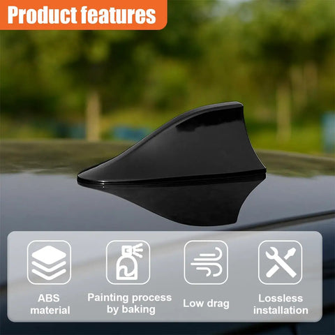 Universal Black Shark Fin Antenna Cover For Most Cars SUVs And Trucks With Adhesive Tape Easy Install Roof Top Aerial Replacement Decorative Car Roof Ornament Dope Look made of ABS material