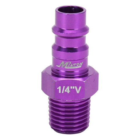 Milton ColorFit HighFlowPRO 1/4-inch NPT male purple V-style plug, box of 20