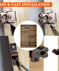 Easy installation guide for Heavy Duty Double Roller Cabinet Latch Bronze Copper Finish 2 Pack Spring Loaded Door Catch.