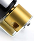 Close-up of Humidifier Solenoid Valve Replacement Kit UHS24 24V, showing brass component, DIY Friendly, plugs and plays
