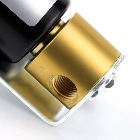 Close-up of Humidifier Solenoid Valve Replacement Kit UHS24 24V, showing brass component, DIY Friendly, plugs and plays