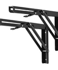 Pair of Heavy Duty Folding Shelf Bracket 12 Inch Collapsible L Bracket For Workbench And Folding Tables Black Steel With 330lb Load Capacity DIY.