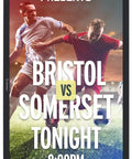 55 Inch Sunshine Ready Outdoor Digital Display Featuring Rock Solid Weatherproof Design And Badass 2500 Nit Brightness For Crisp Visual Ads And No Hassle Public Messaging Setups displaying sports match details.
