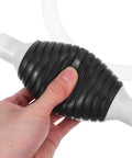 High Suction Manual Oil Pump Plastic Fluid Extractor For Quick Motorcycle Refueling And Automotive Drainer, Water Cleaner Tool To Save Time And Effort held in hand, showing suction bulb with black textured body.
