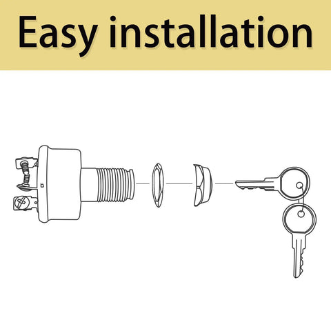 Heavy Duty Marine Ignition Switch Replacement MP39060-1 Three Position Off On Start For Boats installation diagram