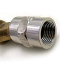 Close-up view of TopTier 304 Stainless Steel Pipe Coupling One Half Inch Female X Female Threaded Fitting with smooth interior thread.