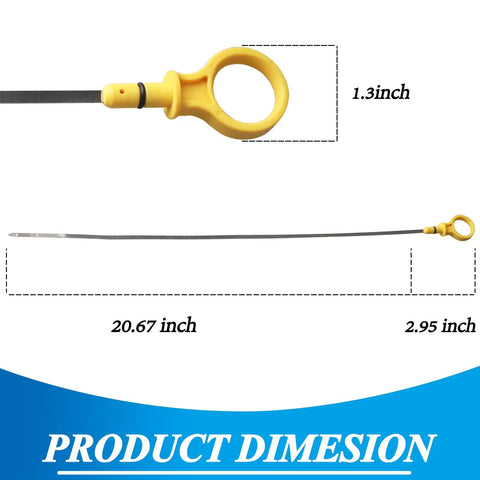Dimensions of Engine Oil Level Dipstick Indicator Compatible With Ford Edge 20.67 inch total, CJ5Z-6750-A.