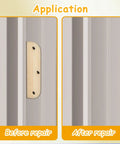 Before and after using 8 Pack Wooden Hinge Repair Plates With Double Sided Tape For Cabinet Doors And Kitchen Cabinets, Door Hole Cover Plate Filler For Wobbling Or Missing Hinges, Wood Repair Kit Cabinet Door Blanks No Sweat Install
