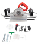 Pro Grade Electric Tile Bevel Cutter With 1200w Motor And 13000 RPM Spin For Slick 45 Degree Ceramic Edges showing tool components and accessories.