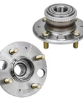 Front and side view of Two Piece Rear Wheel Bearing And Hubs Assembly With ABS Ring And 4 Lug For Honda Civic 1992 1995 1999 2000 Civic Del Sol 1995 1997 Acura Integra 1990 2001 4 Wheel ABS.