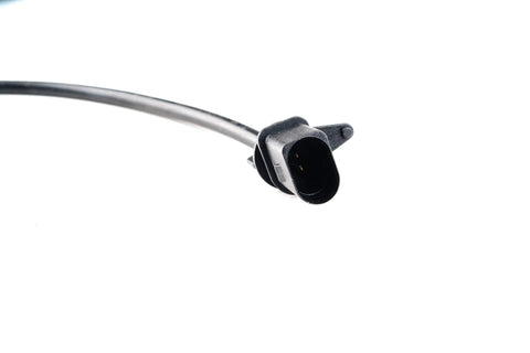 Disc brake pad wear sensor connector, black plastic with cable, front view for Porsche Macan