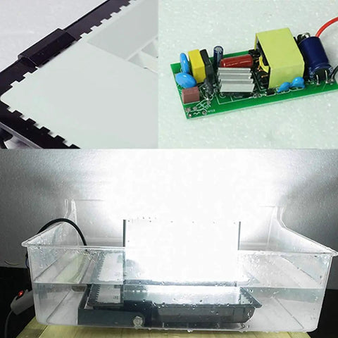 JUDYSSY 200W Led Floodlight Waterproof Ip67 Outdoor Security Light submerged in water for testing purposes.