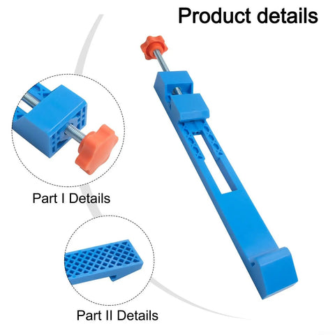 Electric Circular Saw Milling Positioning Clamp with adjustable base showing detailed parts; blue ABS material.