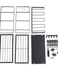 Heavy Duty Metal Wall Mount Power Tool Organizer With Extra Slots And Hooks For Sick Garage Shop Setup showing various metal panel parts and mounting hardware.
