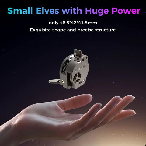 K2 SE Extruder Kit Replacement With Beefy 80N Extrusion Force, Built-In Filament Break Sensor, Heavy-Duty Dual Gears For Smooth Feeding, No-Jam Printing, Direct Swap For Your K2 SE 3D Printer in hand, 48.5x42x41.5mm