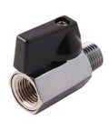 Chrome 3/8 inch brass mini ball valve NPT male to female shut off, quarter turn operation, ideal for shower head and RV water systems