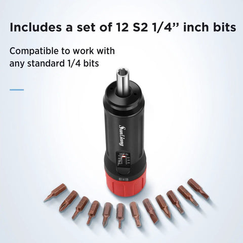 Torque Screwdriver Set 10 To 70 Inch Pounds With 10 Bits For Maintenance, Bike Repair, Mounting And General Tools
