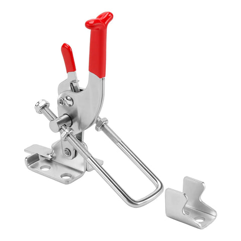 10 Pack Heavy Duty Toggle Latch Clamp 431 Type, 2000 Lbs Holding Capacity with red handle on white background