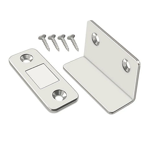 Magnetic Cabinet Catch No Drill Install Concealed Latch for Doors and Drawers with screws, invisible magnet lock hardware set