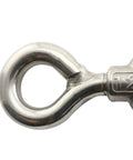 Close-up of M12 stainless steel hook eye turnbuckle from Built Tough 304 Stainless Steel Hook Eye Turnbuckles, 80 Piece Kit.