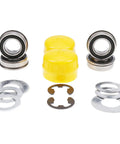 Front Wheel Bearing Bushing to Bearing Conversion Kit for John Deere Tractors L100 Through LA175 Easy Install Durable Front Hub Upgrade Replaces Worn Bushing for Smoother Steering and Longer Lifespan. Metal bearings, washers, and yellow bushings set