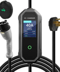 Level 2 EV Charger 40 Amp Portable 110 240V With 30ft Cable NEMA 14 50P Plug In Home EV Charging Station For SAE J1772 EVs