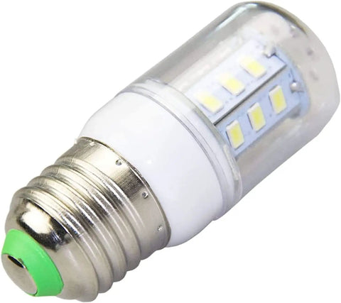 Close-up of Bright LED Refrigerator Light Bulb Replacement For Frigidaire Kenmore 5304511738 PS12364857 AP6278388 4584444
