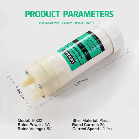 USB Powered Siphon Pump For Home Brewing And Beverage Transfer with 5V power, self priming, 2L per minute flow, plastic shell