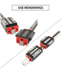 Get This High Precision Linear Guide Rail Kit For Your CNC Machine Or 3D Printer With Egh15ca Egw15cc Carriage Slider Block That Delivers Smooth Zero Stick Slip Motion And Rock Solid Stability For Awesome Build Quality. Linear rail kit with two carriage blocks on steel guide rails.