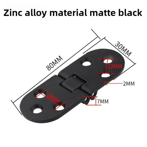 Flush Mount Cabinet Hinges With Soft Close Damper, matte black zinc alloy, dimensions labeled, for kitchen cabinets and furniture