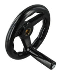 Three Spoke Handwheel With Revolving Handle For Milling Machines And Lathes, Adjustable Black Hand Wheel Fits 125 160 200 Mm Diameters