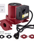 Heavy Duty Three Speed Water Circulator Pump Replacement For Hydronic Heating Systems 115 Volts UPS1558FRC with accessories and power cord.