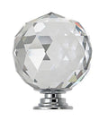 No Hassle Premium Clear Glass Crystal Cabinet Knobs 8 Pack Round Drawer Pulls With Slick Mirror Shine Including Three Mounting Screws For Quick Home Decor Refresh Project - round clear crystal knob with chrome base.