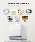 Plug And Play Portable Countertop Dishwasher With Zero Plumbing Hookup Five Liter Tank Seven Wash Cycles for Apartment Dwellers RV Camper or Dorm featuring Auto Dry and Heavy Duty Grime Smasher.