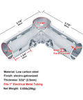 Diagram of 4 Pack 90 Degree Pipe Clamp Connectors For 1 Inch EMT Tubing Structural Pipe Fittings In 3/32 in Steel