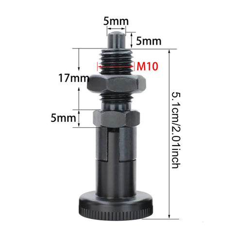 Heavy Duty Spring Knob With Carbon Steel Plunger For Precise Positioning On Mechanical Devices M10X1.0 Self Locking Threaded Pin