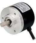 Model E50S8 3600 3 N 24 Rotary Encoder Incremental Type NPN 8mm Shaft 300kHz Output in metallic finish