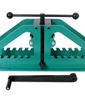 Heavy Duty Manual Tube Roller Bender Pipe Bending Machine Green Carbon Steel constructed for shaping round or square tubes.