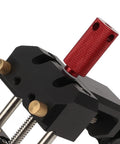 Pro Grade Table Clamp Vise For Woodworking, Portable Bench Vise With Easy Disassembly, showing red knob and brass details.