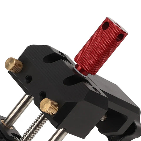 Pro Grade Table Clamp Vise For Woodworking, Portable Bench Vise With Easy Disassembly, showing red knob and brass details.