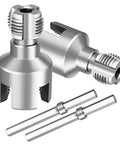 Dual Function PVC Pipe Threading Tool Kit For One Half Inch And Three Quarter Inch Tubes Carbon Steel Internal And External Thread Cutters lightweight drill-ready kit